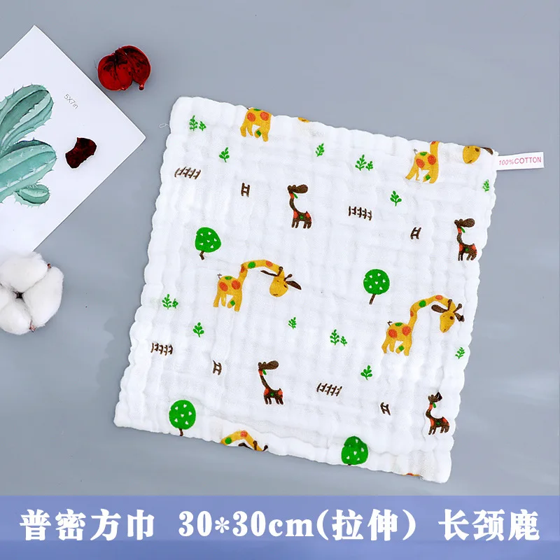 6 layers of pure cotton towel 25*50CM baby towel, children\'s face towel, cartoon water-absorbing bubble sponge towel