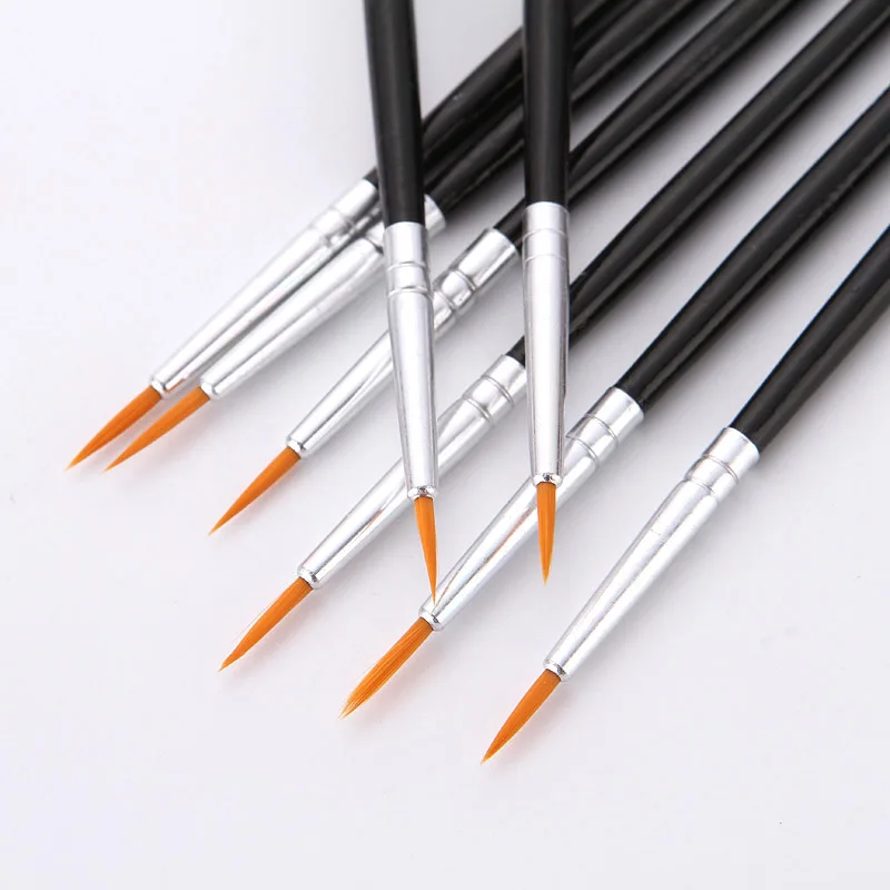 50pcs/set Digital Oil Painting Hand-Painted Hook Line Pen Student School Art Supplies Painting Stroke Pen Nylon Hair Brush