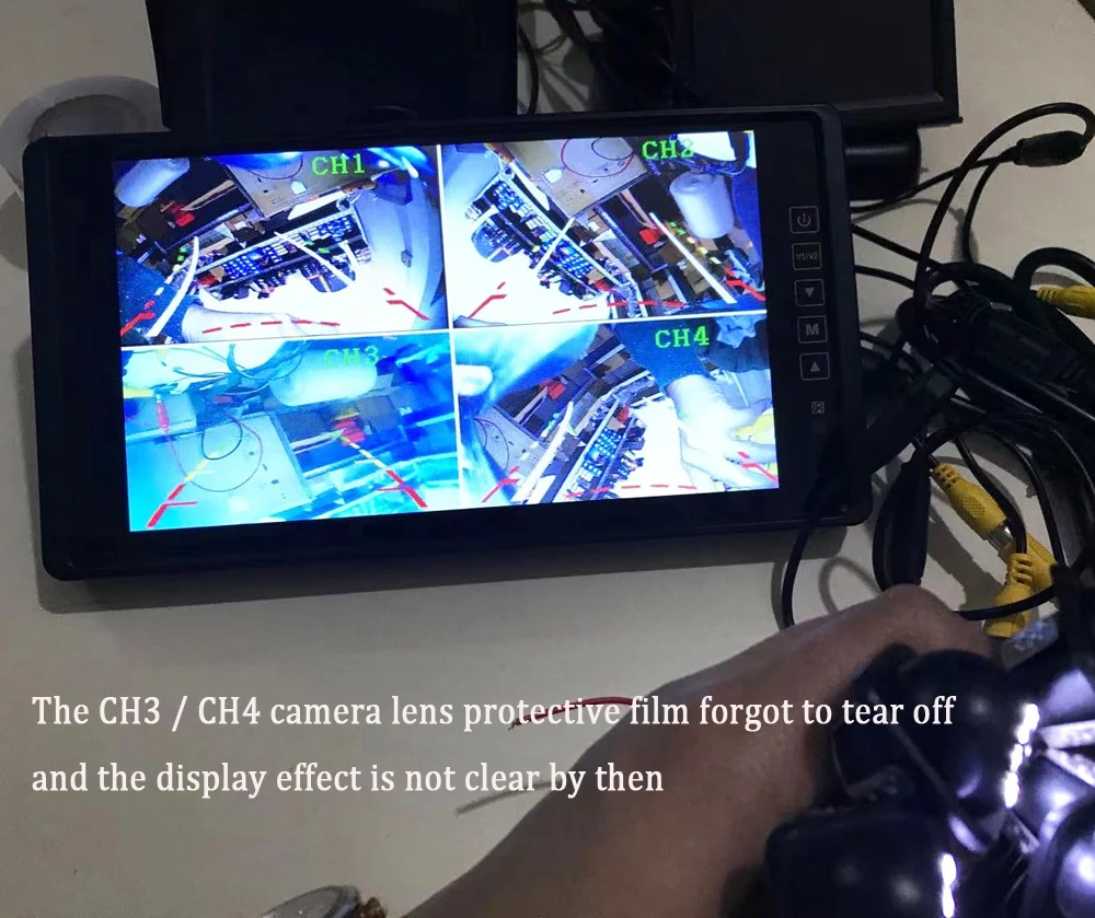 Ultra-big 9 inch Mirror LCD 4 Channel Screen Rear View Monitor Mirror HD 1024*800 AV interface Remote Control Audio