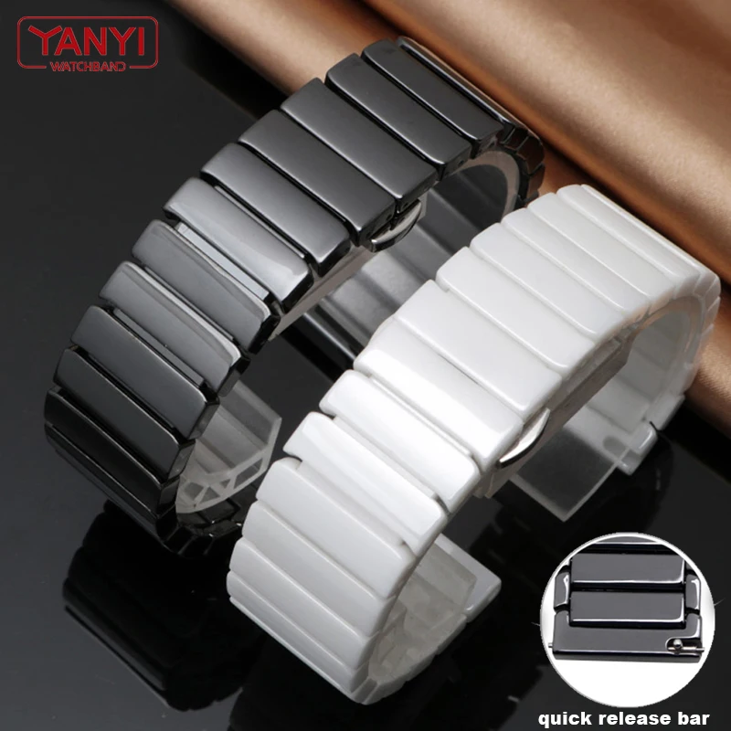 السيراميك حزام ساعة 16 مللي متر سوار حزام الساعات 20 مللي متر 22 مللي متر لهواوي سامسونج الإفراج السريع شريط المعصم الفرقة 18 مللي متر حزام ساعة