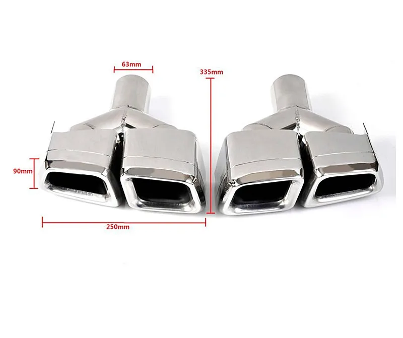 For Mercedes-Benz CLS-Class W218 W212 2011-2018 Exhaust Pipe Upgrade E-Class 63 Quad Out Square Muffler Tip Nozzle
