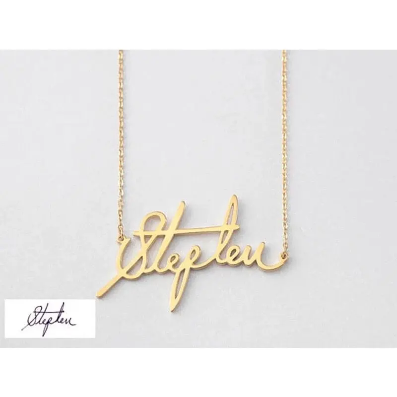 Handwriting Necklace Custom Necklaces Personalized Name Necklaces Jewelry Personality Letter Necklaces A Person’s Handwriting