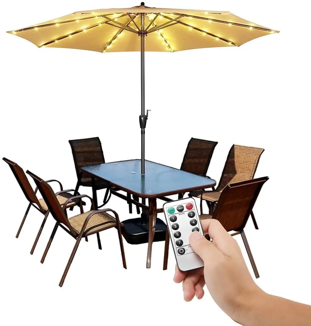 

Parasol Lights USB Rechargeable LED Umbrella Lights 3 Brightness Cordless Parasol led Lights for Garden Patio Camping Tents Yard