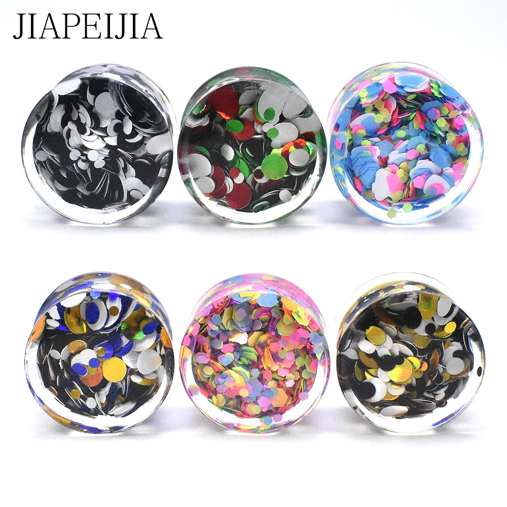 6-30mm Colourful Acrylic Ear Gauges Tunnels and Plug Expander Studs Stretching Body Piercing Jewelry