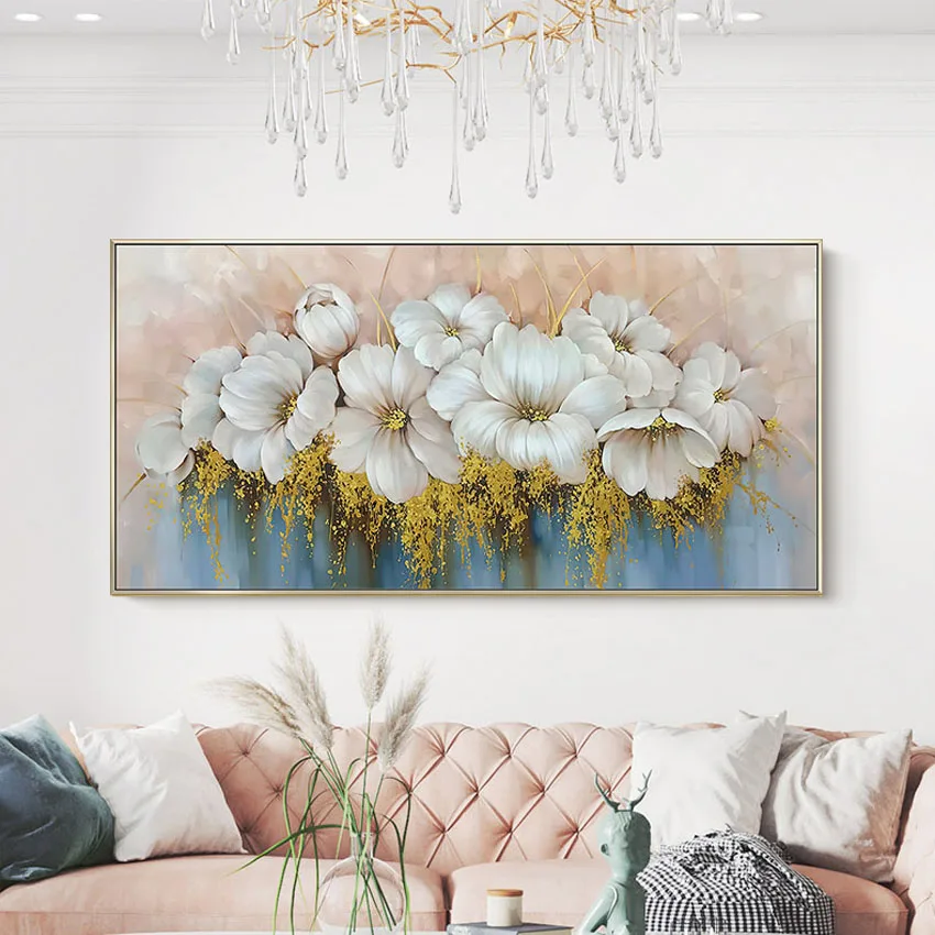 

Household goods wall art beautiful flowers canvas oil painting hand-made hanging in the hotel restaurant living room and bedroom