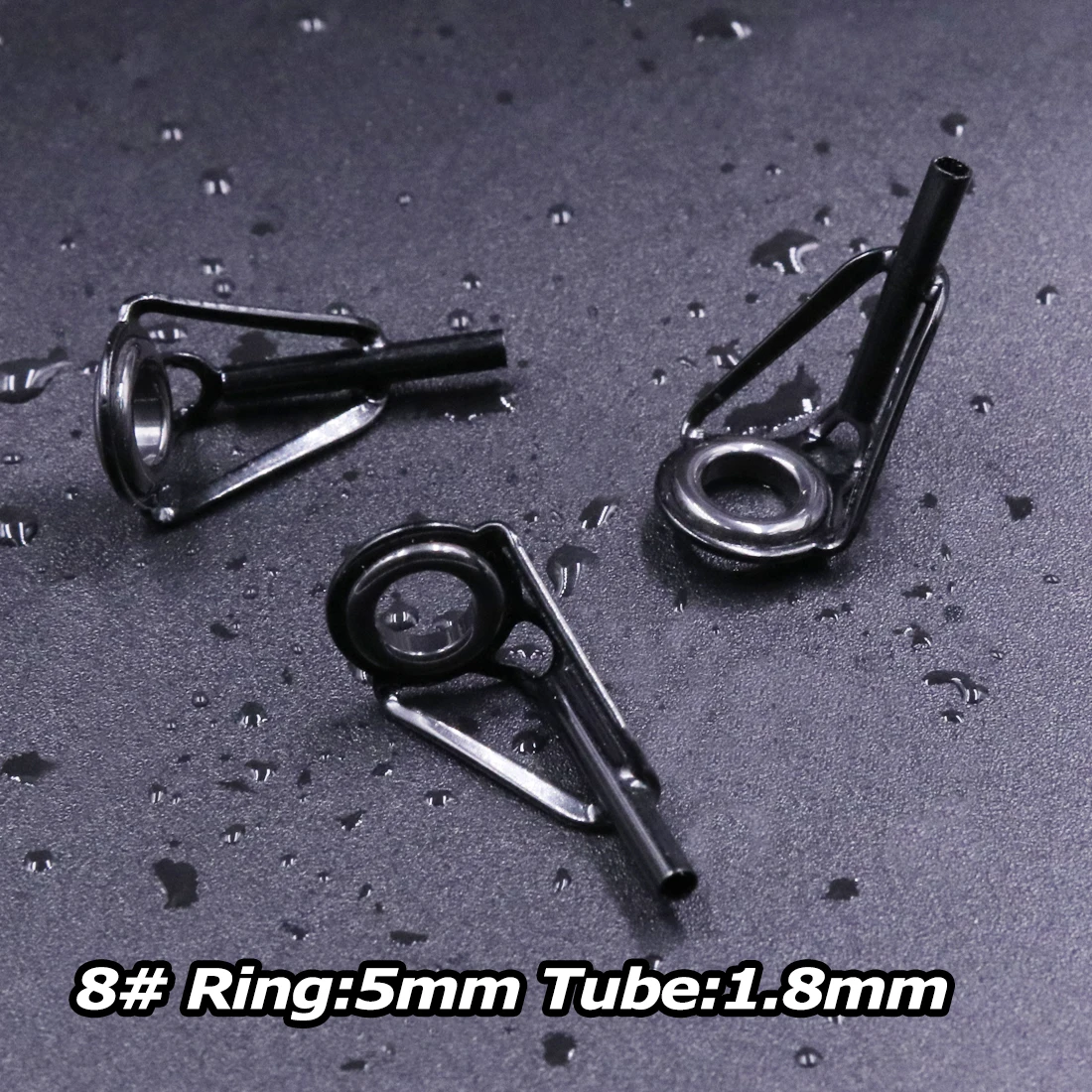 5 Stück Angelrute spitzen führungen Reparatur satz Edelstahl rahmen Keramik ringe schwarze Rute Bau führung Augen bau Reparatur 6 # ~ 16 #