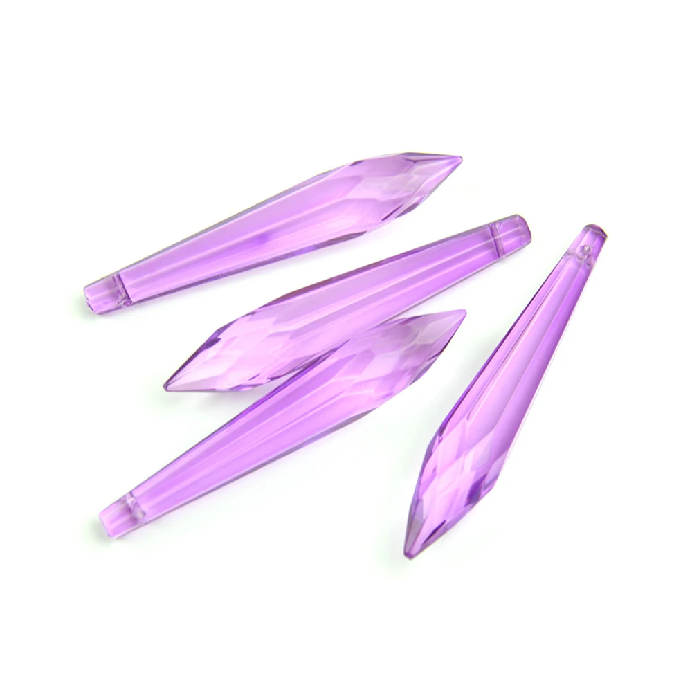 

38mm/63mm/76mm Lilac Icicle Drops Crystal For Chandeliers Trimming Pendant Lighting Pendant Glass Lighting Parts