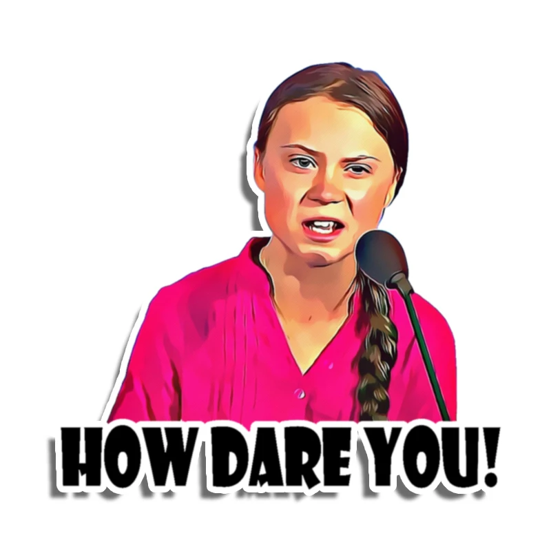 

Funny PVC Decal How Dare You Greta Thunberg Removable Car Sticker Waterproof for Bumper Rear Window Laptop