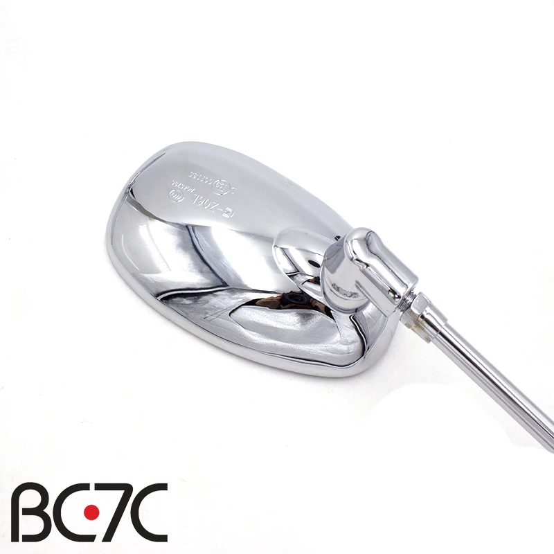 Motorcycle  Rear View Mirror Universal M10 Chrome Side Large Vision Long StemFor Honda Kawasaki Suzuki