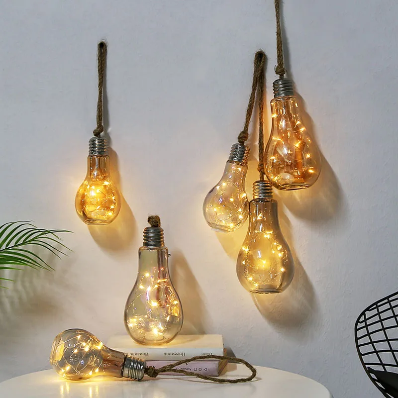 Nordic Light Bulb Miniature Model Night Lights Home Decoration Accessories Wall Decor Crafts Party Decoration Furnishings Gifts