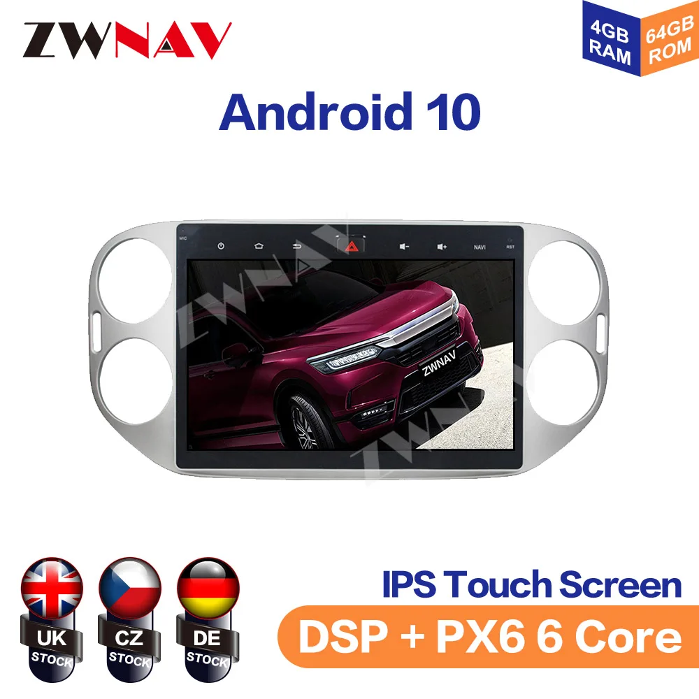 Head Unit Multimedia Android 10 For VW Volkswagen Tiguan 2013-2015 Car Player Radio GPS 2 Din Carplay Auto With Wifi 4G Network