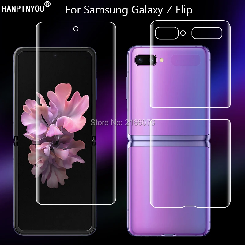 For Samsung Galaxy Z Flip Flip3 ZFlip 3 5G Soft TPU Front Back Full Cover Screen Protector Transparent Protective Hydrogel Film