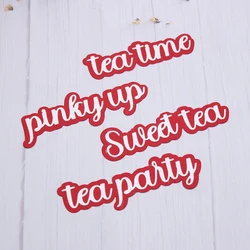 KSCRAFT Tea Time Shadow Words Metal Cutting Dies Stencils for DIY Scrapbooking Decorative Embossing DIY Paper Cards