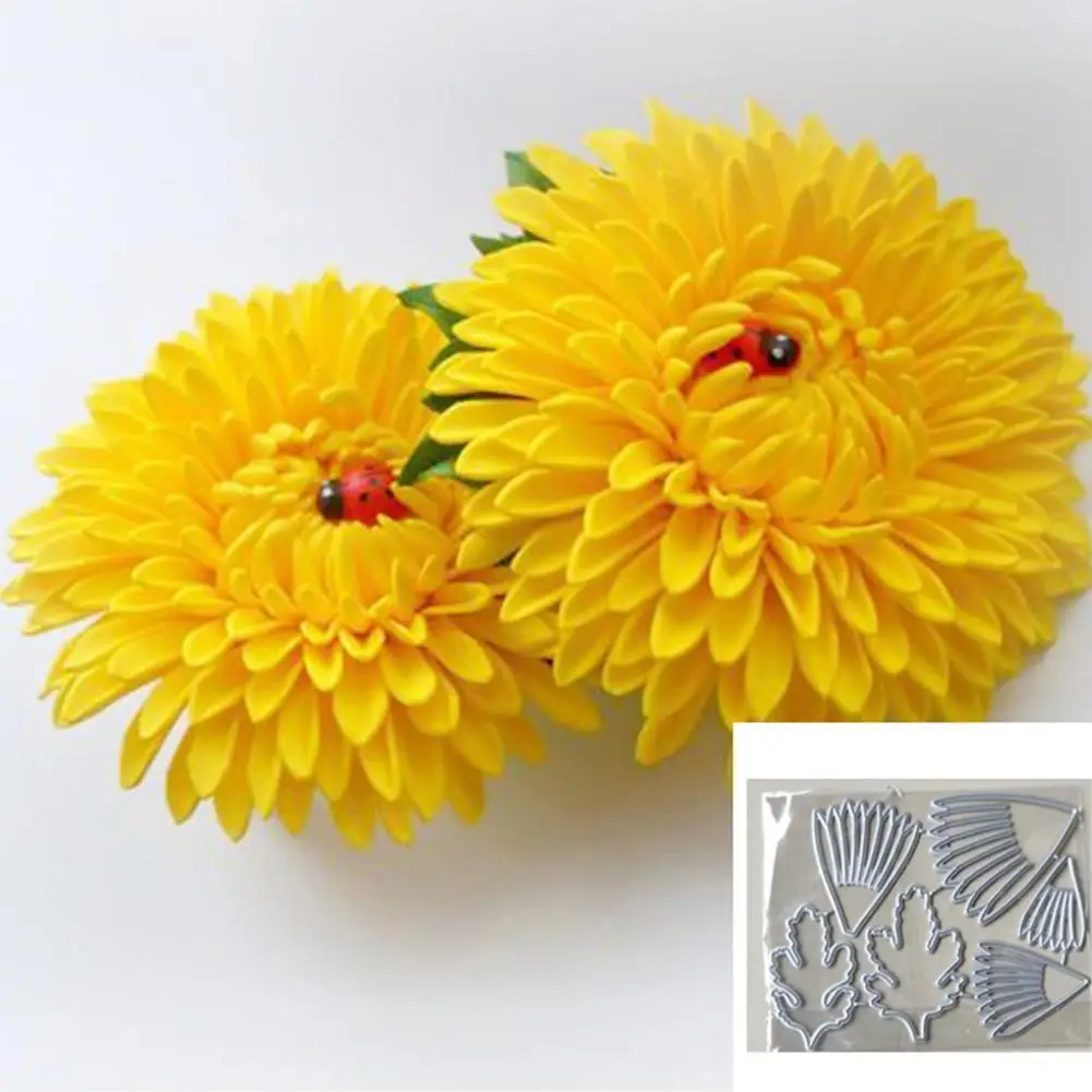 Chrysanthemum Flower Metal Cutting Dies Stencil Template for DIY Scrapbooking Embossing Paper Cards Album Making Craft Cut Dies