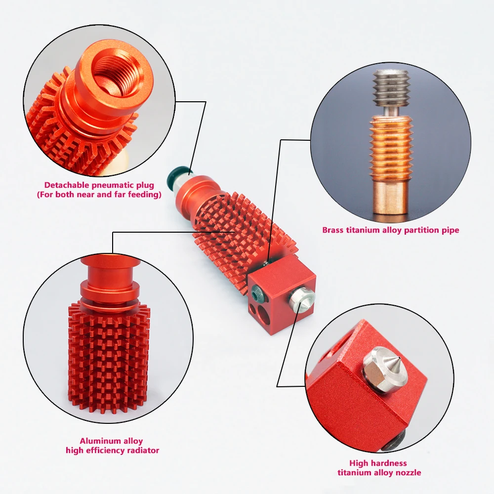 3D Drucker Teile E3d HT-V6 Hotend Titan Legierung Düse Effiziente Wärme Ableitung Hohe Präzision Extrusion Kopf J-kopf Extruder – Detail 5