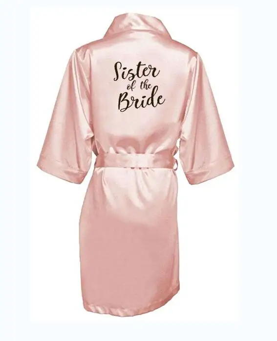 Neue braut brautjungfer robe mit weiß schwarz buchstaben mutter schwester der braut hochzeit geschenk bademantel kimono satin roben