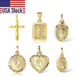 2020 New Gold Color Pendant Necklace for Women Men Jesus Cross Queen Elizabeth Portrait Charm Fashion Jewelry Accessories GPM01