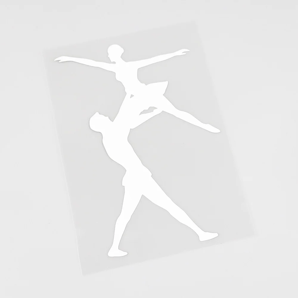 YJZT 8.9CMX12.6CM Couple Ballet Theatre Music Dance Decal Vinyl Car Sticker Black/Silver 8A-0690