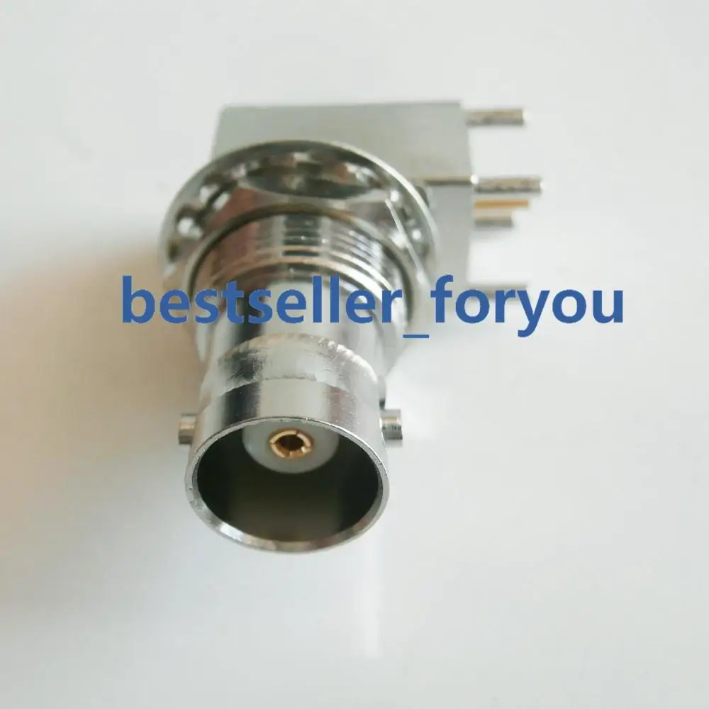 10Pcs BNC Q9 Female Jack With Nut Bulkhead Right Angle PC Board PCB Mount RF Connector