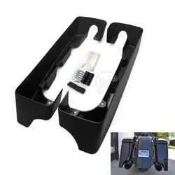 Matte Black Motorcycle Double Cut Hard Saddlebag Extension For Harley Road King Road Ultra Street Glide Electra Glide 1994-13