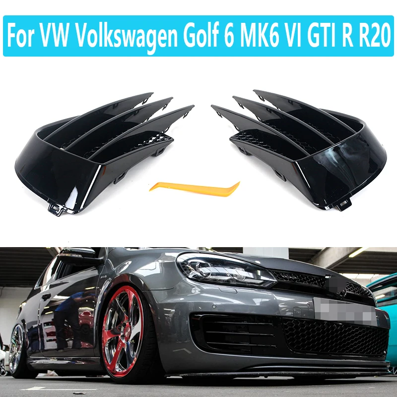 ABS Fog Lamps Shade For VW Volkswagen Golf 6 MK6 VI GTI R R20  Car Front Fog Light Hoods Eyebrow Eye Wind Knife Cover Trim