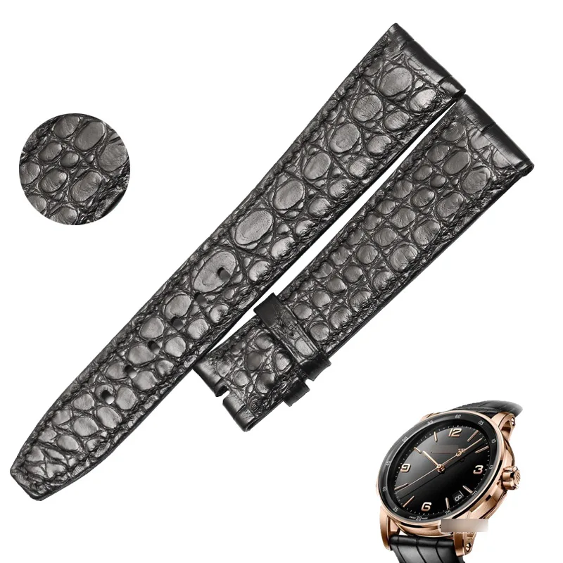 wentula watchbands for CODE 11.59  15210OR alligator skin /crocodile grain leather strap watch band