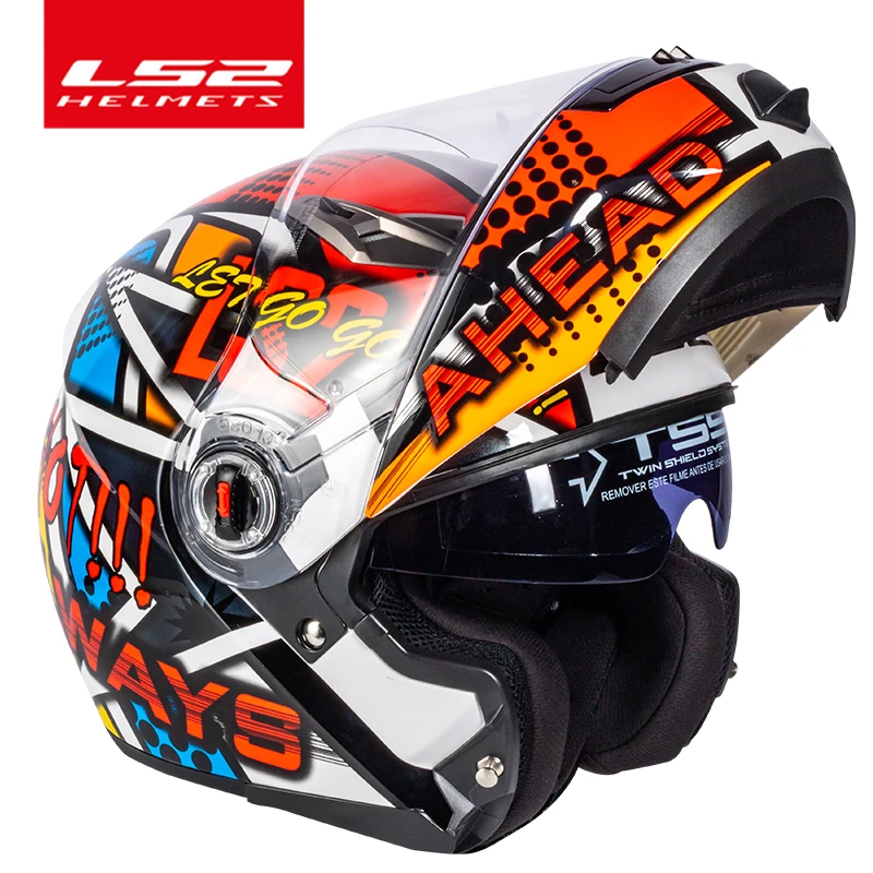 Capacete LS2 flip up motorcycle helmet ls2 ff370 dual visor helmets casco moto ECE Certification