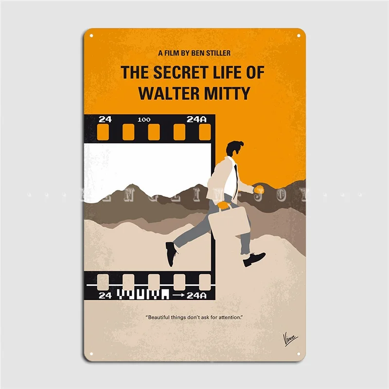 The Secret Life Of Walter Mitty Minimal Movie Metal Plaque Poster Wall Mural Pub Garage Printing Tin Sign Posters