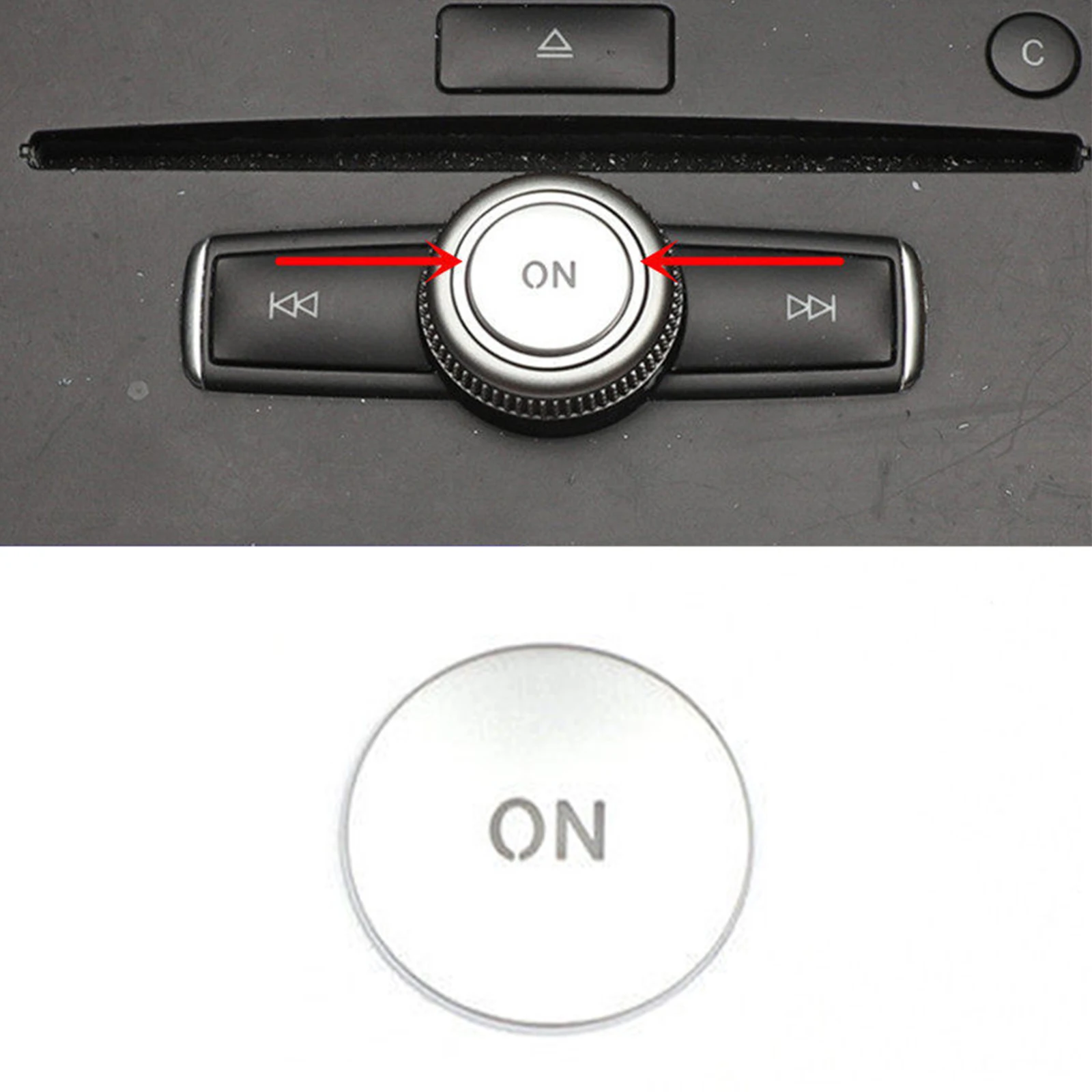 Car Console CD Panel Multimedia Switch Buttons Sequins Volume Button Cover For Mercedes Benz C E Class W204 W212 GLK X204