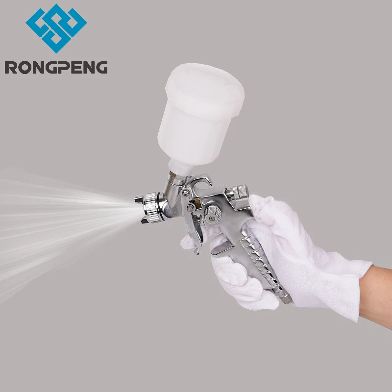 

Rongpeng R805 Airbrush Spray Gun-1.0mm Nozzle HVLP Design Regulator Compact Mini Paint Spray Gun for Professional Car Refinish