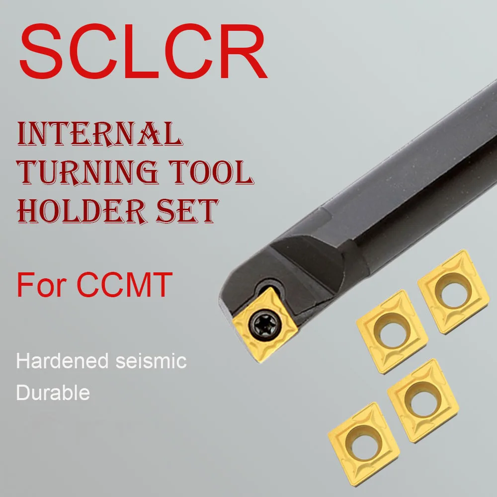 S08k sclcr06 kit de ferramentas, suporte de ferramenta de giro interno, barra de perfuração de torno, acessórios de máquina de perfuração de carboneto ccmt
