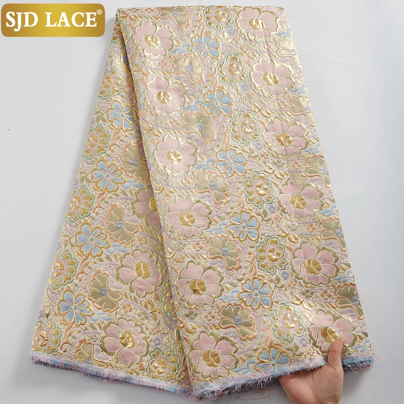 

SJD LACE African Brocade Lace Fabric Damask Jacquard Apparel Materil Patchwork Fabric For Nigerian Women Wedding Party Dresses