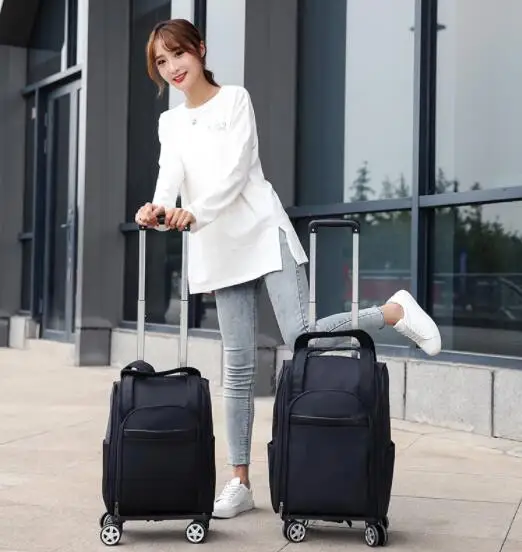 Women Travel Trolley Bags travel luggage bags on wheels trolley Backpacks carry on luggage bags Oxford Rolling Wheeled Backpack