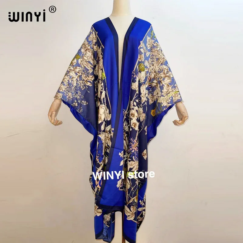 

Middle East Sunmer Women Cardigan stitch open loose Long Dress Cocktail sexcy Boho Maxi African Holiday Batwing Sleeve Silk Robe