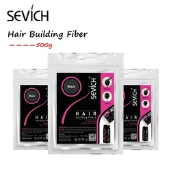 500g SEVICH Keratin Haar Faser Menschliches Haar Verlust Behandlung Pflege Farbe Verdickung Styling Pulver OEM Private Label Refill Tasche