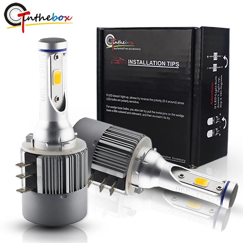 

Gtinthebox Car Headlight Bulb H15 3000K Gold Yellow COB LED Bulbs Daytime Running Lights DRL or High Beam For Audi BMW Mercedes