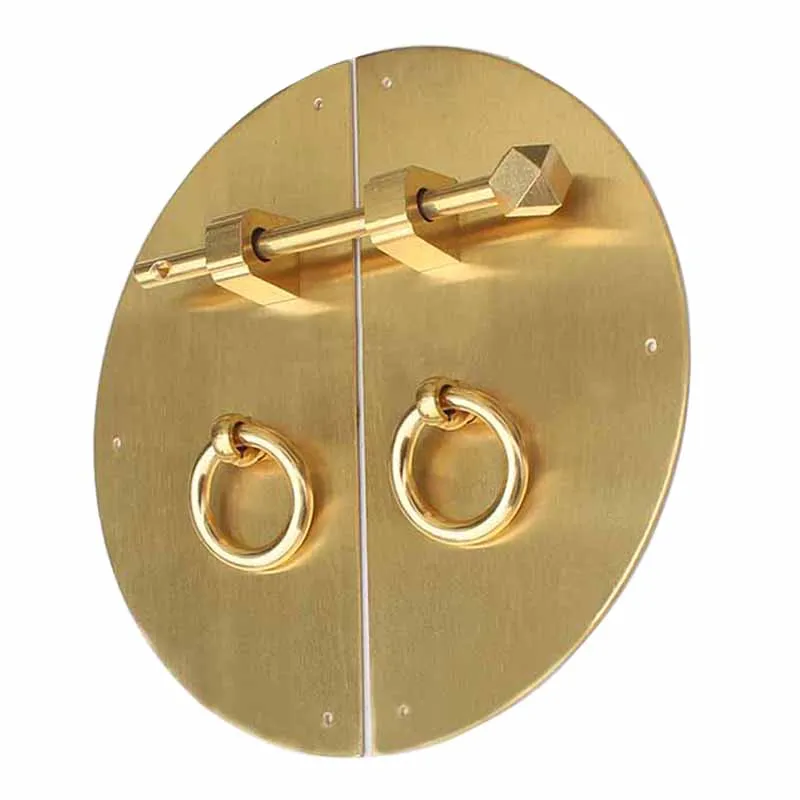 24cm Retro Furniture Bookcase Cupboard Handle Brass Chinese Cabinet Round Knob Wardrobe Ring Pendant Handles