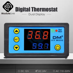 W3231 Temperature Controller Digital LED Dual Display AC 110v-220V DC 12V 24V Thermometer Temp Thermo Controller Ntc Sensor