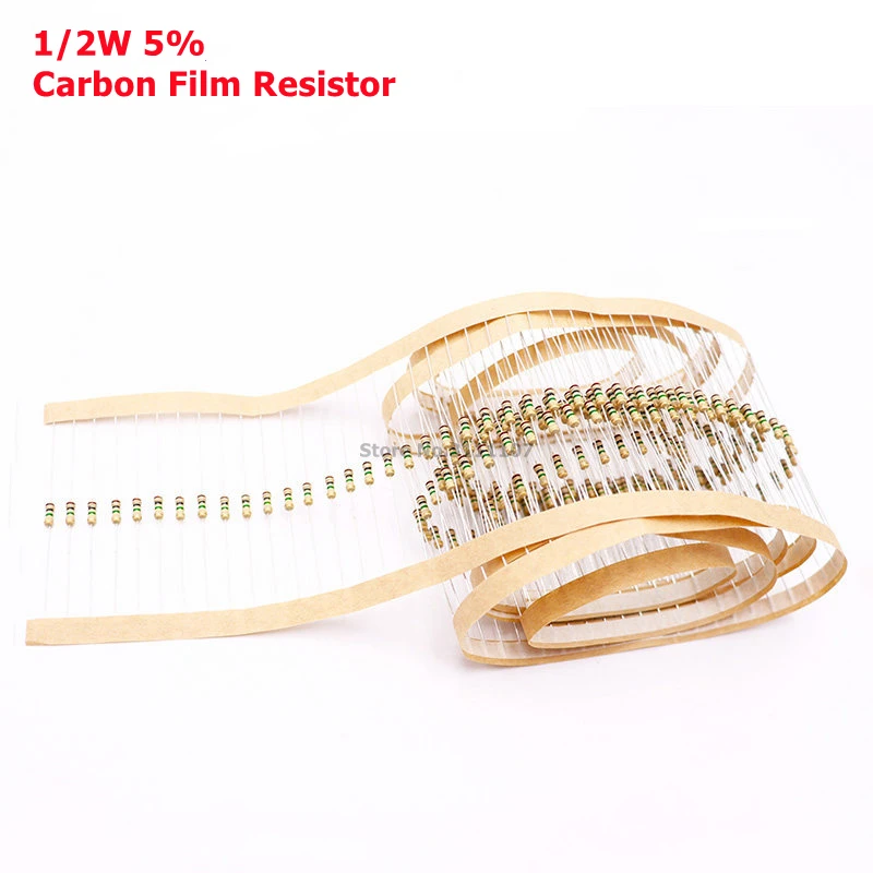 

100PCS/LOT 1/2W Carbon Film Resistors 5% Error 6R8 6.8R ohm 6.8 Ohm Color Ring Resistance