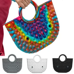 Bolsa feminina na moda bolsa push bubble grandes mãos popels sacos de liberação de estresse bonito antiestresse brinquedo dos desenhos animados saco de aperto