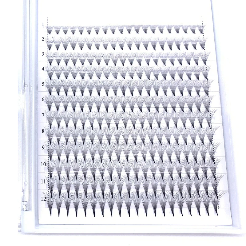 12 Lines 15D Premade Russian Volume Fans Eyelashes Extension 0.05 Thickness C Curl Short Stem Eyelash Fans Eye Makeup Tool