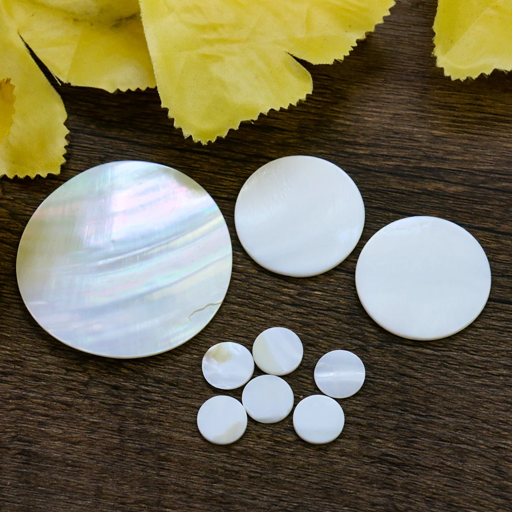 5PCS Natural White MOP Round Shell Slice Charm Loose Bead for DIY Jewelry Making Earring Necklace Accessories Handmade No Hole