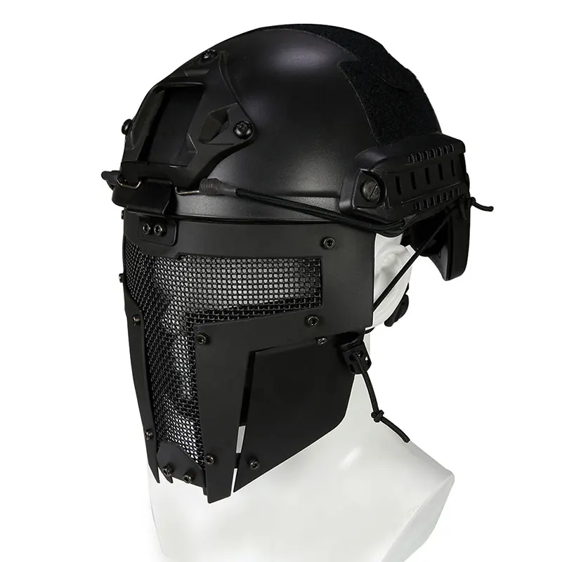 Militair Samurai Halfgelaatsmasker, Metal Mesh Eye Tactical Airsoft Paintball-Maskers, Met Helmbril Pak, Voor CS Paintball Hunting War Game Outdoor Activity,Cp