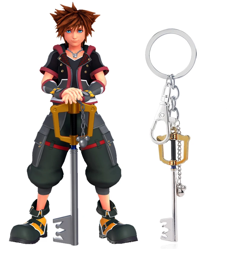 Kingdom Hearts Sora Keyblade Keychain Key Shape Weapon Pendant Key Chain for Women Men Choker Keyring Souvenir Jewelry Gift image 2