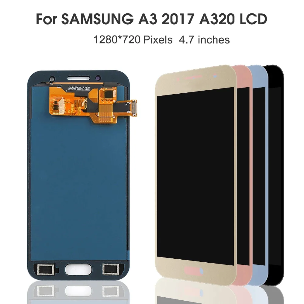 Oled lcd Can adjust brightness LCD For Samsung Galaxy A3 2017 A320 LCD Display Touch Screen Digitizer Assembly + Tools + glue