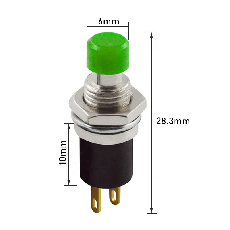 2pcs 16mm 2pin normally open electric LED push button switch 12mm Momentary Self-Reset Self-Locking 3A 250AC