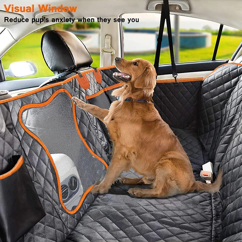 Benepaw Dog Car Seat Cover Waterproof Mesh Window Back Seat Vehicle Protector Cover Durable Nonslip Hammock For Cars Trucks SUVs