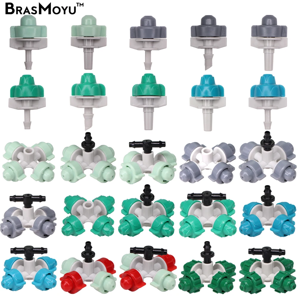 BRASMOYU 24 Types Misting Nozzles Spray Jet Greenhouse Balcony Bonsai Micro Foggers Garden Cooling Watering Irrigation Sprinkler