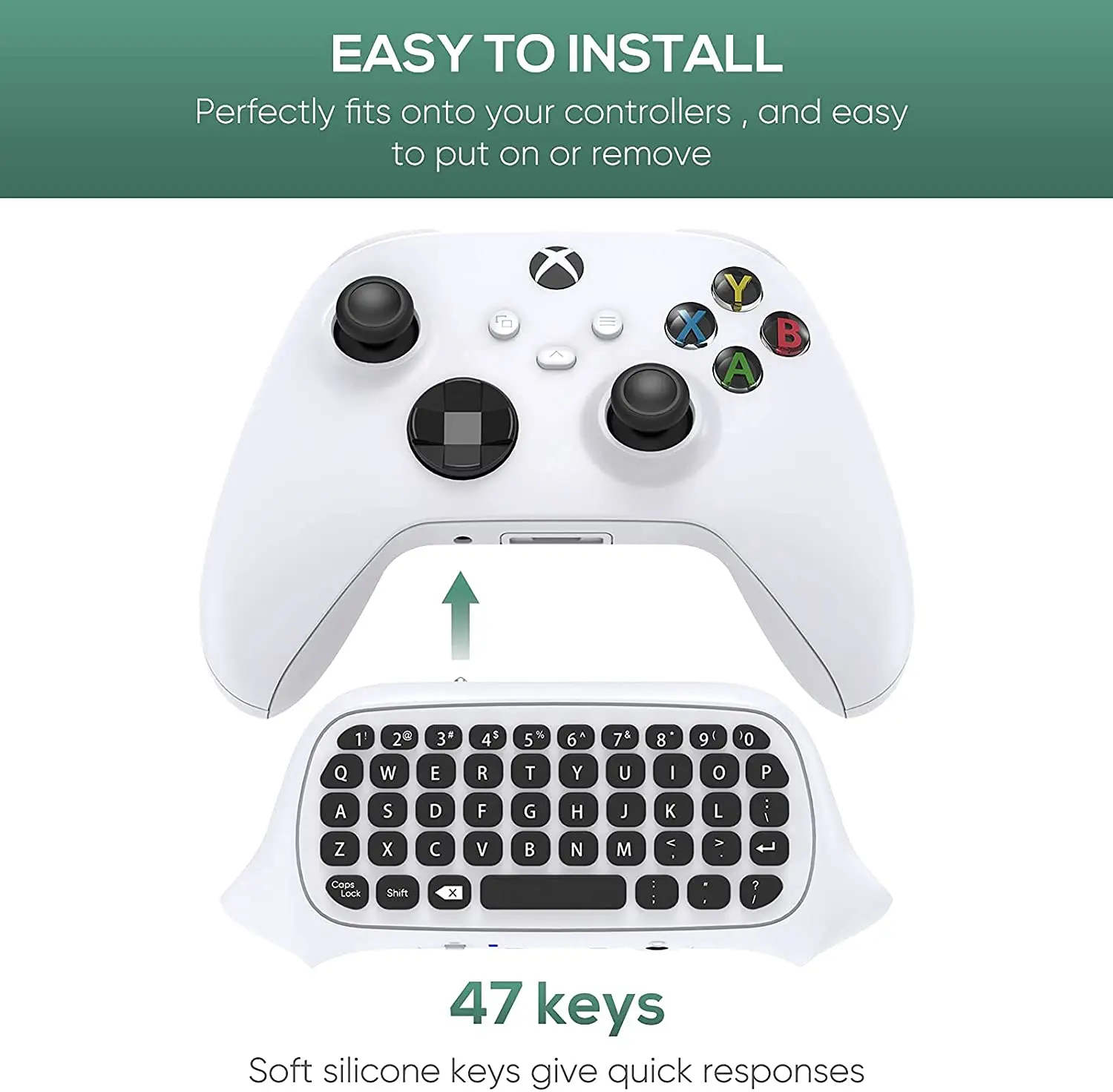 Teclado controlador com áudio para xbox série x/s xbox one s sem fio 2.4g usb gamepad chatpad com áudio e entrada de fone de ouvido