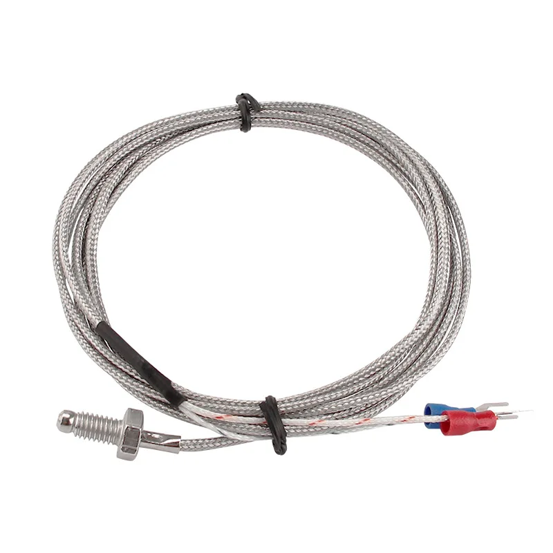 M6/M8 K Type Thermocouple Control Thread Screw Probe Temperature Sensor Temperature Controller 0-400℃ Sensor Probe 1m/2m/3m/4m